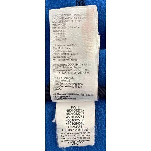 The North Face Polartec Classic Boys Small 7/8yrs Hooded Fleece Blue Zip Jacket - Picture 12 of 13